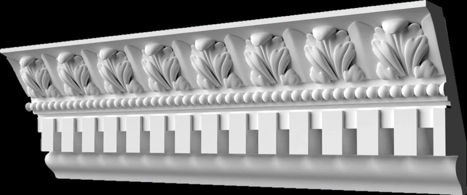 KW013 Карниз гипсовый с орнаментом — гипсовая лепнина Artmodule