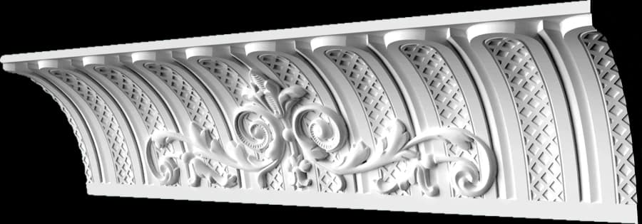 KW033-2 Карниз гипсовый с орнаментом — гипсовая лепнина Artmodule