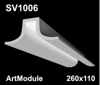 SV1006 - встраиваемый светильник для светодиодной подсветки из гипса ArtModule 260х110мм