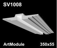 SV1008 - встраиваемый светильник для светодиодной подсветки из гипса ArtModule 350х55мм