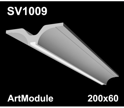  SV1009 - встраиваемый светильник для светодиодной подсветки из гипса ArtModule 200х60мм