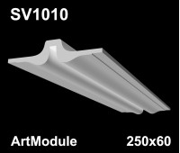 SV1010 - встраиваемый светильник для светодиодной подсветки из гипса ArtModule 250х60мм