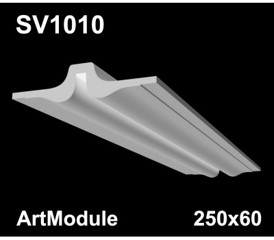  SV1010 - встраиваемый светильник для светодиодной подсветки из гипса ArtModule 250х60мм