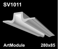 SV1011- встраиваемый светильник для светодиодной подсветки из гипса ArtModule 280x85мм