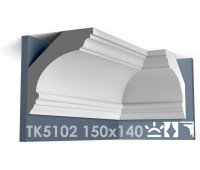 ТК5102 Карниз гладкий из гипса АртМодуль hh150x140