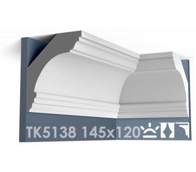 ТК5138 Карниз гладкий из гипса АртМодуль hh145x120