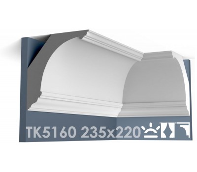  ТК5160 Карниз гладкий из гипса АртМодуль hh235x220