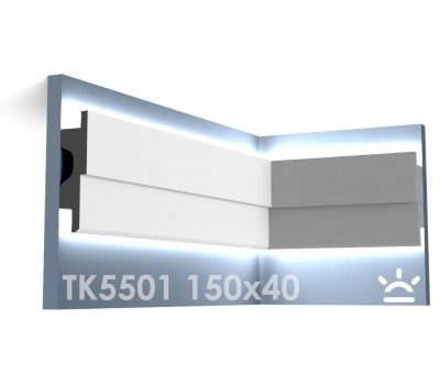  ТК5501 Карниз из гипса для подсветки АртМодуль h150x40