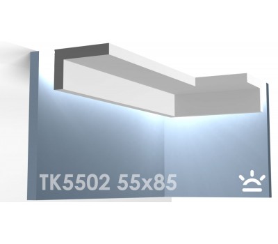  ТК5502 Карниз из гипса для подсветки АртМодуль h55x85